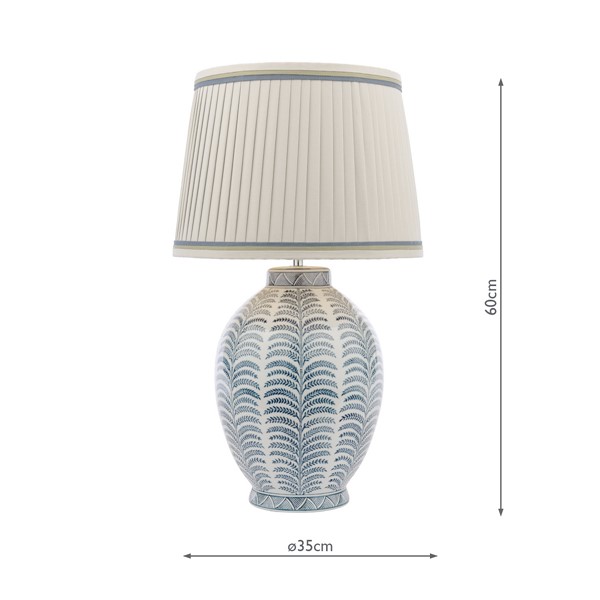 (image for) Laura Ashley Stannard Table Lamp Blue Ceramic With Shade